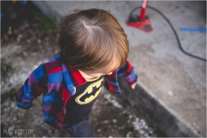 little boy batman shirt plaid running