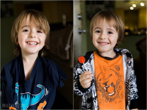 little boy before + after haircut