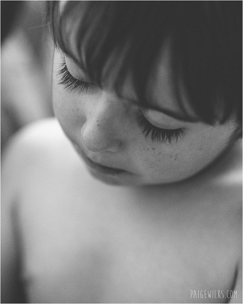 little boy close up lashes and freckles 