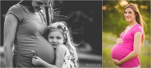 sibling embraces hugs moms belly maternity
