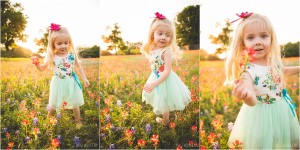 little girl dances spins in wildflowers bluebonnets