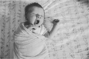 newborn yawn black and white