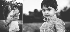 mother and son portrait austin texas black and white photo
